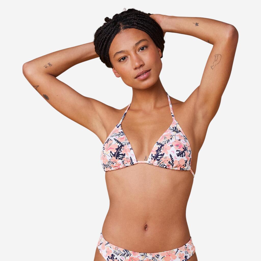 Women's Triangle Bikini Top Roxy Floral White